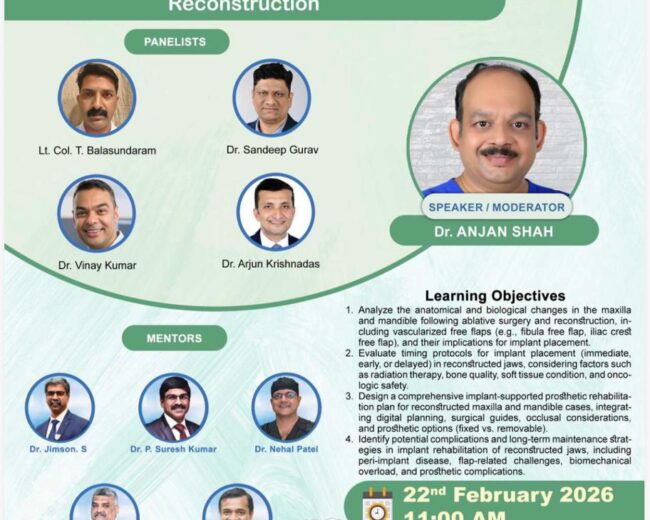 Session #07 Role of Dental Implants in Post Ablative Maxillofacial Defects